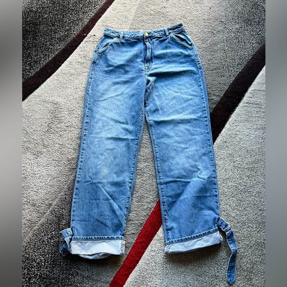 Triarchy Costa High Rise Ankle Buckle Baggy Boyfriend Jeans